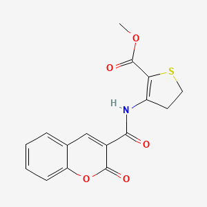 molecular formula C16H13NO5S B2883072 methyl 3-(2-oxo-2H-chromene-3-amido)-4,5-dihydrothiophene-2-carboxylate CAS No. 476463-97-5