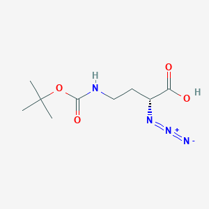 molecular formula C9H16N4O4 B2883084 N3-D-Dab(Boc)-OH 