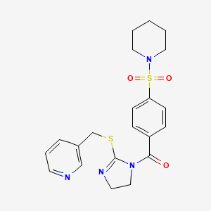 (4-Piperidin-1-ylsulfonylphenyl)-[2-(pyridin-3-ylmethylsulfanyl)-4,5-dihydroimidazol-1-yl]methanone