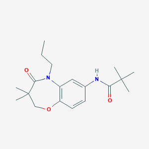 molecular formula C19H28N2O3 B2883109 N-(3,3-dimethyl-4-oxo-5-propyl-2,3,4,5-tetrahydrobenzo[b][1,4]oxazepin-7-yl)pivalamide CAS No. 921563-52-2