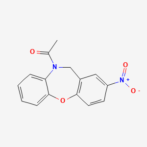 molecular formula C15H12N2O4 B2883112 1-[2-nitrodibenzo[b,f][1,4]oxazepin-10(11H)-yl]-1-ethanone CAS No. 103248-97-1