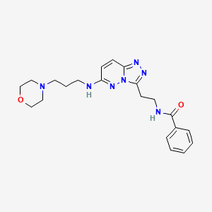 molecular formula C21H27N7O2 B2883113 N-(2-(6-((3-morpholinopropyl)amino)-[1,2,4]triazolo[4,3-b]pyridazin-3-yl)ethyl)benzamide CAS No. 873002-62-1
