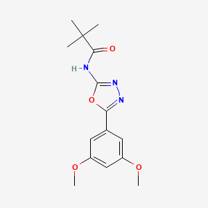molecular formula C15H19N3O4 B2883118 N-[5-(3,5-dimethoxyphenyl)-1,3,4-oxadiazol-2-yl]-2,2-dimethylpropanamide CAS No. 941961-68-8