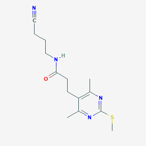B2883125 N-(3-cyanopropyl)-3-[4,6-dimethyl-2-(methylsulfanyl)pyrimidin-5-yl]propanamide CAS No. 1797107-16-4