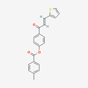 4-[(E)-3-(2-thienyl)-2-propenoyl]phenyl 4-methylbenzenecarboxylate