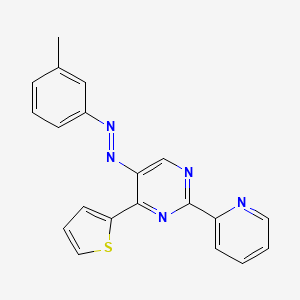 5-[2-(3-Methylphenyl)diazenyl]-2-(2-pyridinyl)-4-(2-thienyl)pyrimidine
