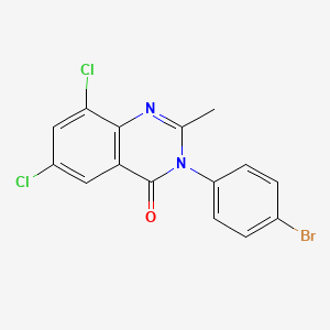 molecular formula C15H9BrCl2N2O B2883188 3-(4-Bromophenyl)-6,8-dichloro-2-methylquinazolin-4-one CAS No. 299928-87-3