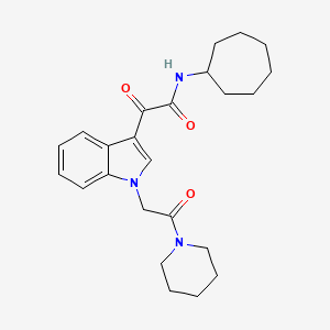 N-cycloheptyl-2-oxo-2-[1-(2-oxo-2-piperidin-1-ylethyl)indol-3-yl]acetamide
