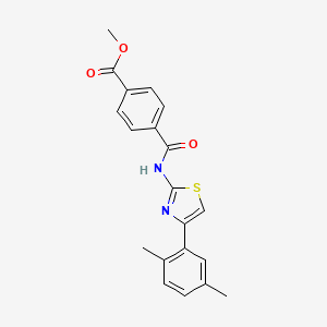molecular formula C20H18N2O3S B2883195 Methyl 4-[[4-(2,5-dimethylphenyl)-1,3-thiazol-2-yl]carbamoyl]benzoate CAS No. 477548-62-2