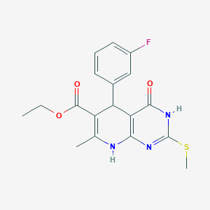 Ethyl 5-(3-fluorophenyl)-7-methyl-2-(methylthio)-4-oxo-3,4,5,8-tetrahydropyrido[2,3-d]pyrimidine-6-carboxylate