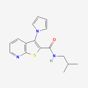 molecular formula C16H17N3OS B2883209 N-(2-methylpropyl)-3-(1H-pyrrol-1-yl)thieno[2,3-b]pyridine-2-carboxamide CAS No. 1112279-65-8