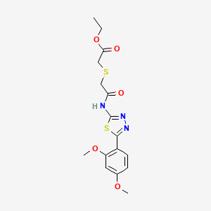 molecular formula C16H19N3O5S2 B2883213 ethyl 2-[({[5-(2,4-dimethoxyphenyl)-1,3,4-thiadiazol-2-yl]carbamoyl}methyl)sulfanyl]acetate CAS No. 394232-92-9