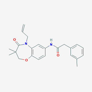 molecular formula C23H26N2O3 B2883225 N-(5-allyl-3,3-dimethyl-4-oxo-2,3,4,5-tetrahydrobenzo[b][1,4]oxazepin-7-yl)-2-(m-tolyl)acetamide CAS No. 921790-89-8