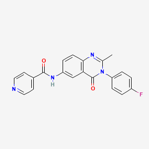 molecular formula C21H15FN4O2 B2883240 N-(3-(4-fluorophenyl)-2-methyl-4-oxo-3,4-dihydroquinazolin-6-yl)isonicotinamide CAS No. 1105207-29-1