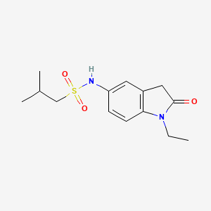 molecular formula C14H20N2O3S B2883274 N-(1-ethyl-2-oxoindolin-5-yl)-2-methylpropane-1-sulfonamide CAS No. 921861-50-9