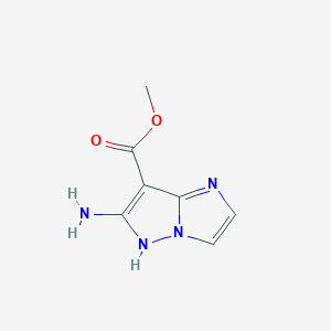 molecular formula C7H8N4O2 B2883282 Methyl 6-amino-5H-imidazo[1,2-b]pyrazole-7-carboxylate CAS No. 2248369-08-4