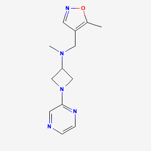 molecular formula C13H17N5O B2883292 N-methyl-N-[(5-methyl-1,2-oxazol-4-yl)methyl]-1-(pyrazin-2-yl)azetidin-3-amine CAS No. 2379951-53-6