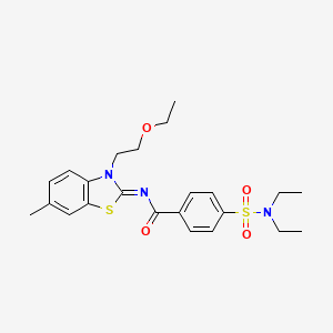 molecular formula C23H29N3O4S2 B2883298 4-(diethylsulfamoyl)-N-[(2Z)-3-(2-ethoxyethyl)-6-methyl-2,3-dihydro-1,3-benzothiazol-2-ylidene]benzamide CAS No. 897616-21-6