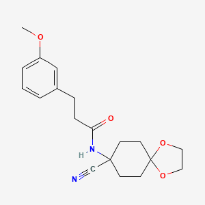 molecular formula C19H24N2O4 B2883355 N-{8-cyano-1,4-dioxaspiro[4.5]decan-8-yl}-3-(3-methoxyphenyl)propanamide CAS No. 1311906-82-7
