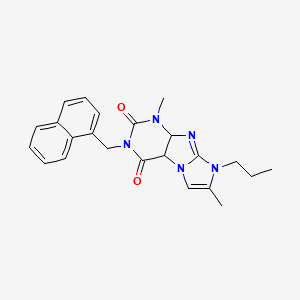 molecular formula C23H23N5O2 B2883368 1,7-dimethyl-3-[(naphthalen-1-yl)methyl]-8-propyl-1H,2H,3H,4H,8H-imidazo[1,2-g]purine-2,4-dione CAS No. 876902-26-0