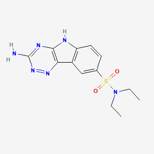 molecular formula C13H16N6O2S B2883377 3-amino-N,N-diethyl-5H-[1,2,4]triazino[5,6-b]indole-8-sulfonamide CAS No. 910443-24-2