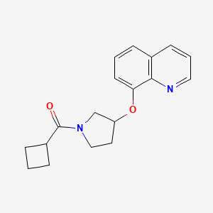 molecular formula C18H20N2O2 B2883399 8-[(1-cyclobutanecarbonylpyrrolidin-3-yl)oxy]quinoline CAS No. 1904336-49-7