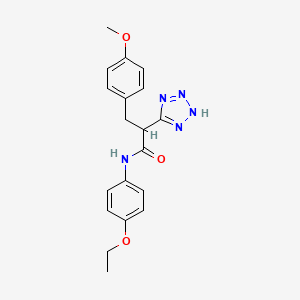 molecular formula C19H21N5O3 B2883435 N-(4-ethoxyphenyl)-3-(4-methoxyphenyl)-2-(2H-1,2,3,4-tetrazol-5-yl)propanamide CAS No. 483993-17-5