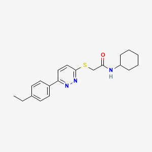 molecular formula C20H25N3OS B2883467 N-cyclohexyl-2-{[6-(4-ethylphenyl)pyridazin-3-yl]sulfanyl}acetamide CAS No. 896045-22-0