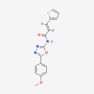 molecular formula C16H13N3O3S B2883468 (E)-N-(5-(4-methoxyphenyl)-1,3,4-oxadiazol-2-yl)-3-(thiophen-2-yl)acrylamide CAS No. 1005729-35-0