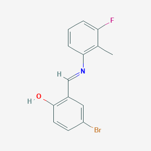 molecular formula C14H11BrFNO B2883471 4-bromo-2-{(E)-[(3-fluoro-2-methylphenyl)imino]methyl}phenol CAS No. 1232817-88-7