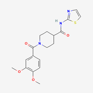 molecular formula C18H21N3O4S B2883475 1-(3,4-dimethoxybenzoyl)-N-(1,3-thiazol-2-yl)piperidine-4-carboxamide CAS No. 1207012-16-5