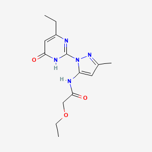 molecular formula C14H19N5O3 B2883480 2-ethoxy-N-(1-(4-ethyl-6-oxo-1,6-dihydropyrimidin-2-yl)-3-methyl-1H-pyrazol-5-yl)acetamide CAS No. 1006003-34-4