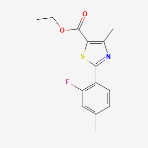 molecular formula C14H14FNO2S B2883487 Ethyl 2-(2-fluoro-4-methylphenyl)-4-methyl-1,3-thiazole-5-carboxylate CAS No. 2089277-87-0