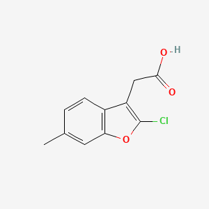 molecular formula C11H9ClO3 B2883502 2-(2-Chloro-6-methylbenzofuran-3-yl)aceticacid CAS No. 1420792-92-2