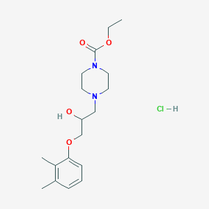 molecular formula C18H29ClN2O4 B2883504 Ethyl 4-(3-(2,3-dimethylphenoxy)-2-hydroxypropyl)piperazine-1-carboxylate hydrochloride CAS No. 1219251-99-6