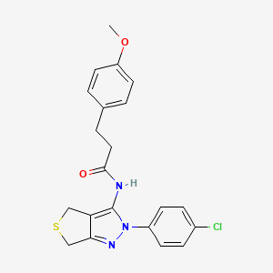 molecular formula C21H20ClN3O2S B2883508 N-[2-(4-chlorophenyl)-2H,4H,6H-thieno[3,4-c]pyrazol-3-yl]-3-(4-methoxyphenyl)propanamide CAS No. 893933-85-2
