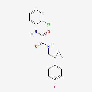 molecular formula C18H16ClFN2O2 B2883509 N'-(2-chlorophenyl)-N-{[1-(4-fluorophenyl)cyclopropyl]methyl}ethanediamide CAS No. 1049438-54-1