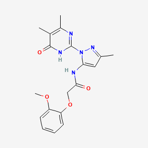 N-(1-(4,5-dimethyl-6-oxo-1,6-dihydropyrimidin-2-yl)-3-methyl-1H-pyrazol-5-yl)-2-(2-methoxyphenoxy)acetamide