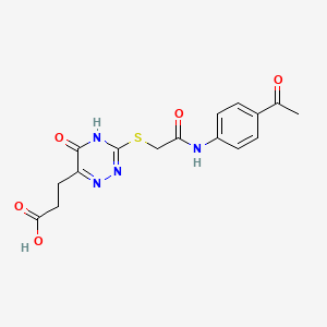 3-[3-({2-[(4-Acetylphenyl)amino]-2-oxoethyl}sulfanyl)-5-hydroxy-1,2,4-triazin-6-yl]propanoic acid