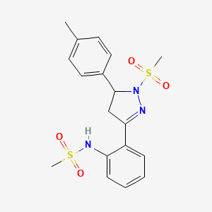 N-{2-[1-methanesulfonyl-5-(4-methylphenyl)-4,5-dihydro-1H-pyrazol-3-yl]phenyl}methanesulfonamide