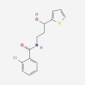 2-chloro-N-(3-hydroxy-3-(thiophen-2-yl)propyl)benzamide