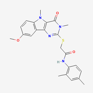 molecular formula C23H24N4O3S B2883595 N-(2,4-dimethylphenyl)-2-({8-methoxy-3,5-dimethyl-4-oxo-3H,4H,5H-pyrimido[5,4-b]indol-2-yl}sulfanyl)acetamide CAS No. 1112436-03-9