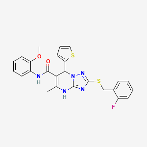 2-((2-fluorobenzyl)thio)-N-(2-methoxyphenyl)-5-methyl-7-(thiophen-2-yl)-4,7-dihydro-[1,2,4]triazolo[1,5-a]pyrimidine-6-carboxamide