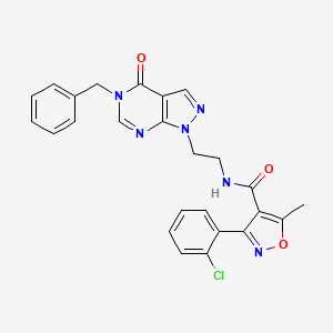 N-(2-(5-benzyl-4-oxo-4,5-dihydro-1H-pyrazolo[3,4-d]pyrimidin-1-yl)ethyl)-3-(2-chlorophenyl)-5-methylisoxazole-4-carboxamide