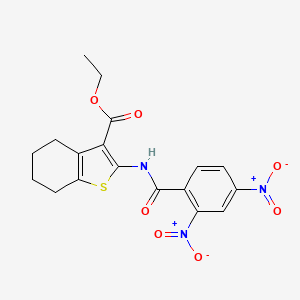 molecular formula C18H17N3O7S B2883612 ETHYL 2-(2,4-DINITROBENZAMIDO)-4,5,6,7-TETRAHYDRO-1-BENZOTHIOPHENE-3-CARBOXYLATE CAS No. 333358-88-6