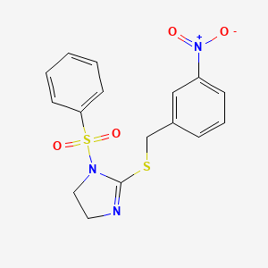1-(Benzenesulfonyl)-2-[(3-nitrophenyl)methylsulfanyl]-4,5-dihydroimidazole