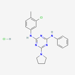 N2-(3-chloro-4-methylphenyl)-N4-phenyl-6-(pyrrolidin-1-yl)-1,3,5-triazine-2,4-diamine hydrochloride