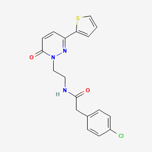 2-(4-chlorophenyl)-N-(2-(6-oxo-3-(thiophen-2-yl)pyridazin-1(6H)-yl)ethyl)acetamide