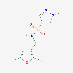molecular formula C11H15N3O3S B2883640 N-((2,5-dimethylfuran-3-yl)methyl)-1-methyl-1H-pyrazole-4-sulfonamide CAS No. 1797296-34-4