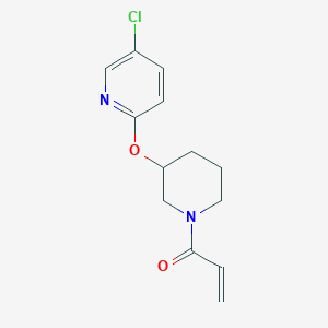 molecular formula C13H15ClN2O2 B2883644 1-[3-(5-Chloropyridin-2-yl)oxypiperidin-1-yl]prop-2-en-1-one CAS No. 2196448-94-7